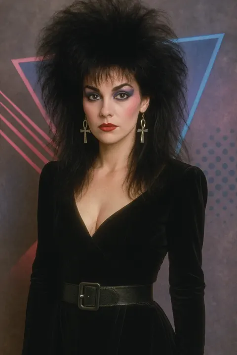 Woman 1980s Glamour Neon