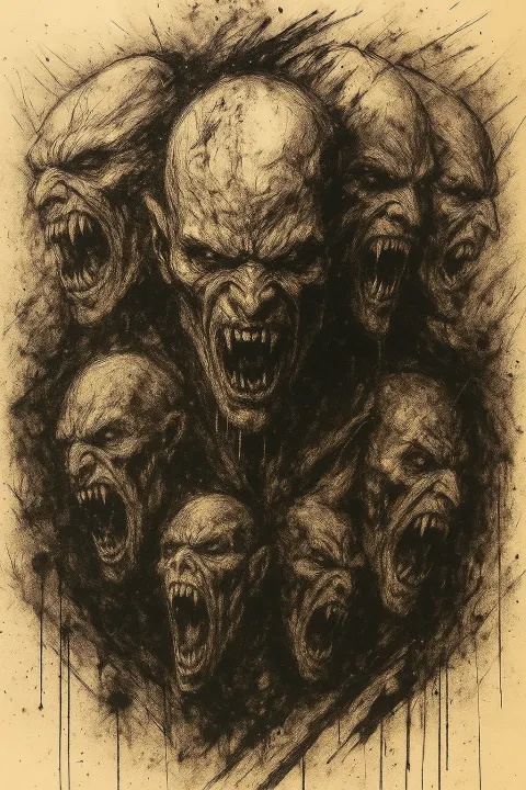 Vampire Expressionist Dark Painting