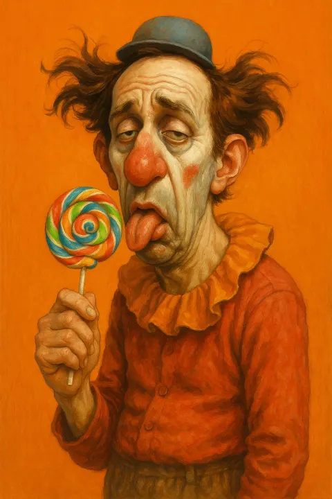 Clown Caricature Exhausted Humor