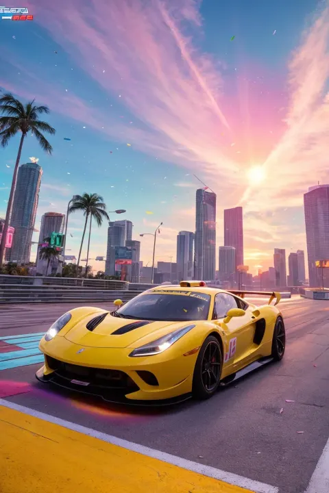 Sports Car Miami Cyberpunk
