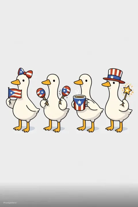 Puerto Rico Geese Cartoon Lineup
