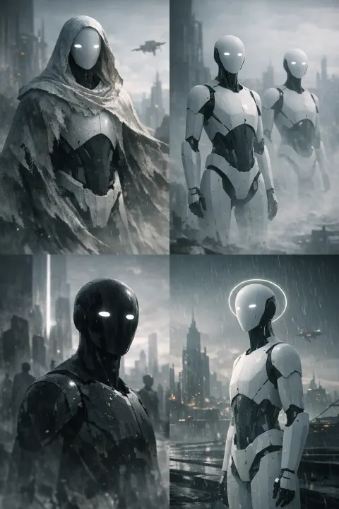 Futuristic Humanoid Dystopian Beings