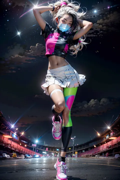 Korean Woman Sports Neon