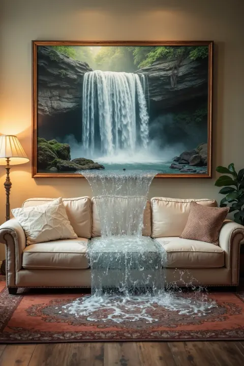 Living Room Waterfall Magical