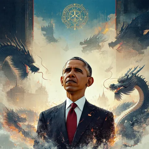Obama in a Soviet Fantasy Dragon Realm