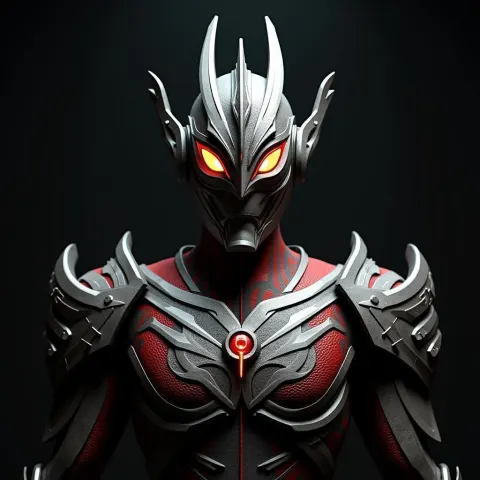 Symmetrical Ultraman in Intricate Japanese Armor