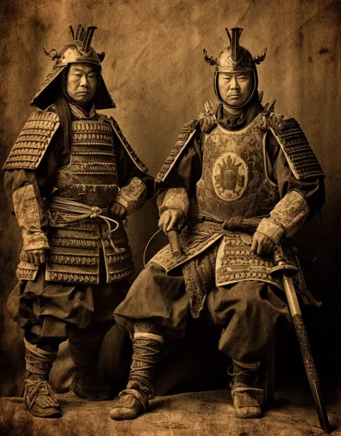 Samurai Armor Vintage Sepia