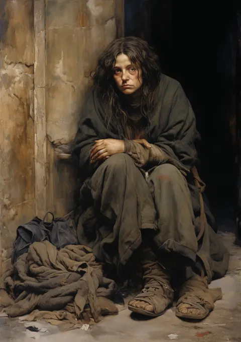Mona Lisa Homeless Street