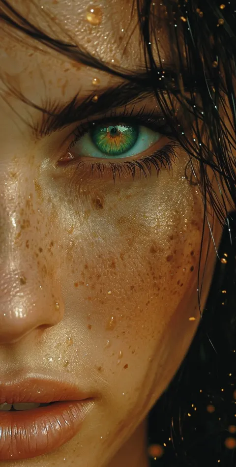 Woman Green Eyes Comic Art