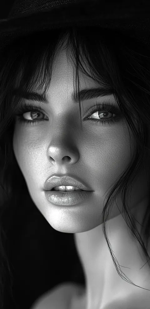 Woman Portrait Black White