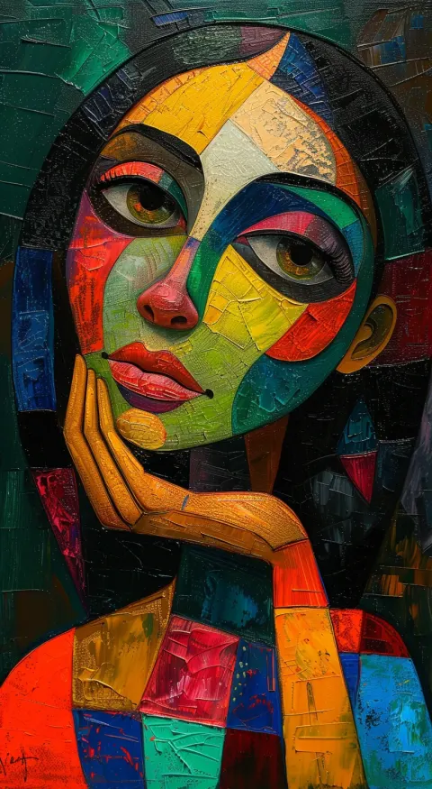 Woman Picasso Cubism Painting