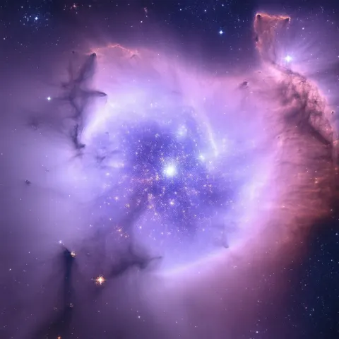 Wolf Rayet Star Amid Intricate Nebulae