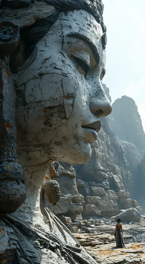 Woman Large Statue Landscape