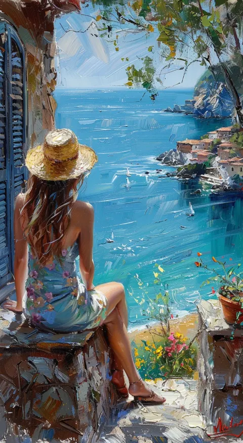 Woman Summer Hat Impressionist
