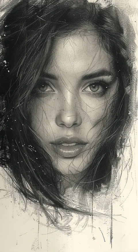 Woman Smile Dramatic Sketch