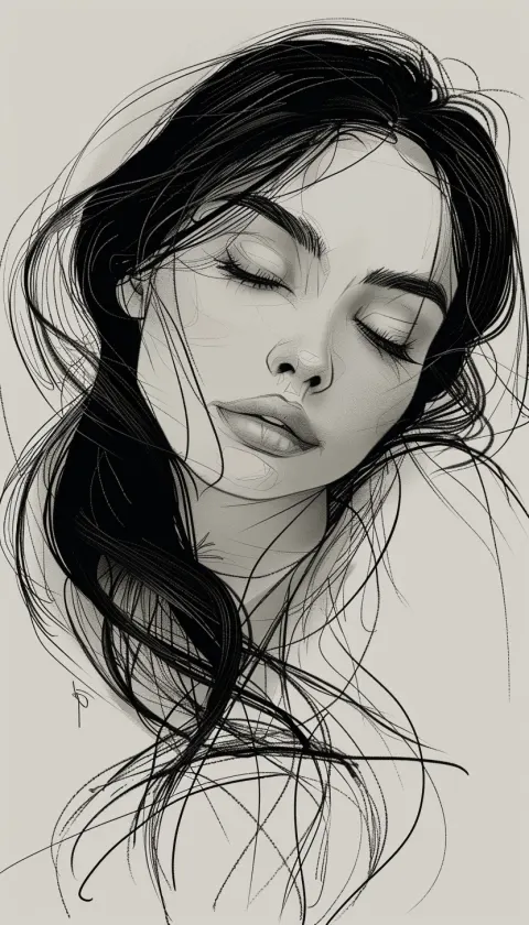 Woman Art Nouveau Minimalist