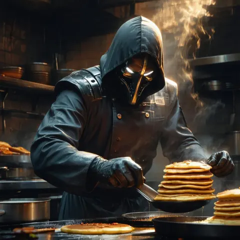 MF Doom Flipping Pancakes as Master Chef