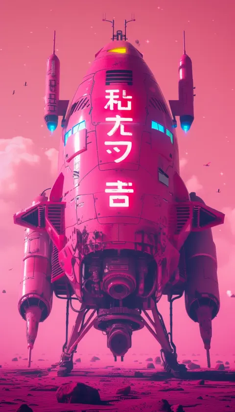 Spaceship Ad Cyberpunk Anime