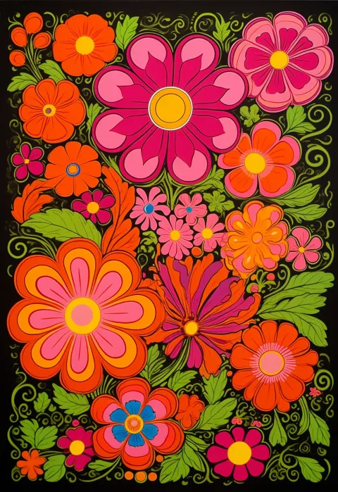 Orange Box Flower Pop Art
