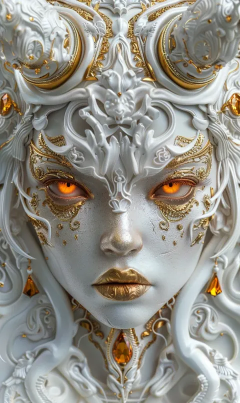Woman Demon Attire Face