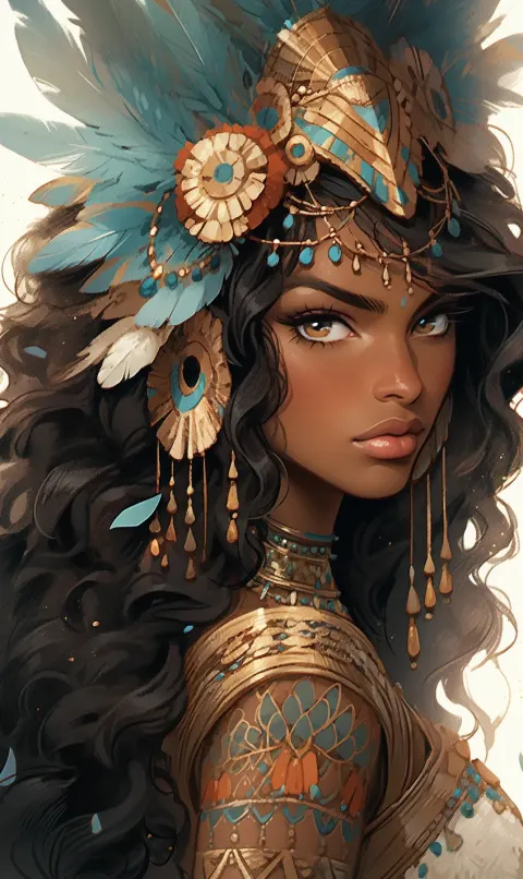 Woman Feather Flower Headdress