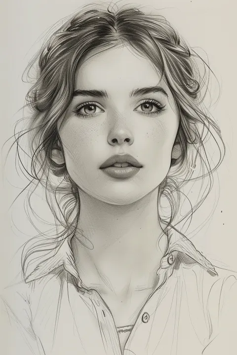 Woman Sketch Bold Line