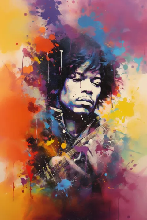 Jimi Hendrix Abstract Painting