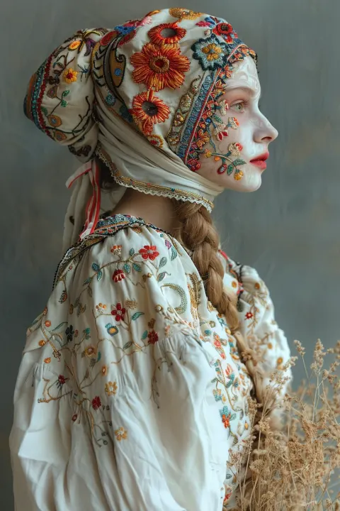 Ukrainian Embroidery Face Shoulders