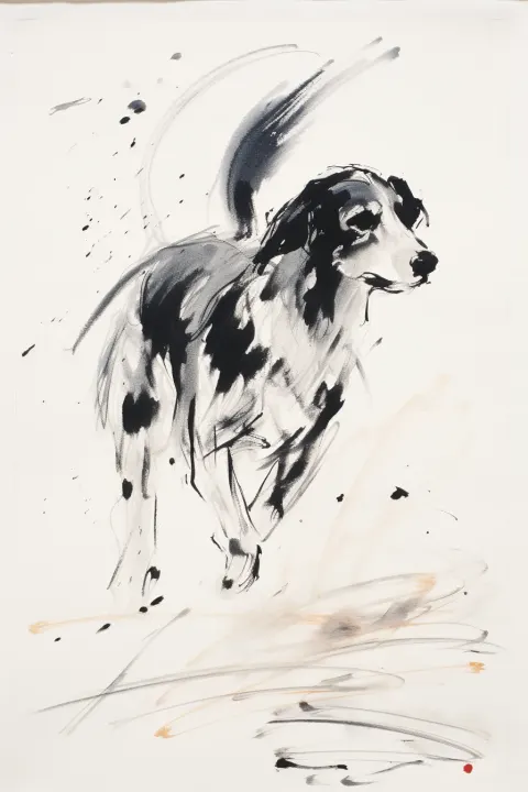 Dog Qi Baishi Brushwork