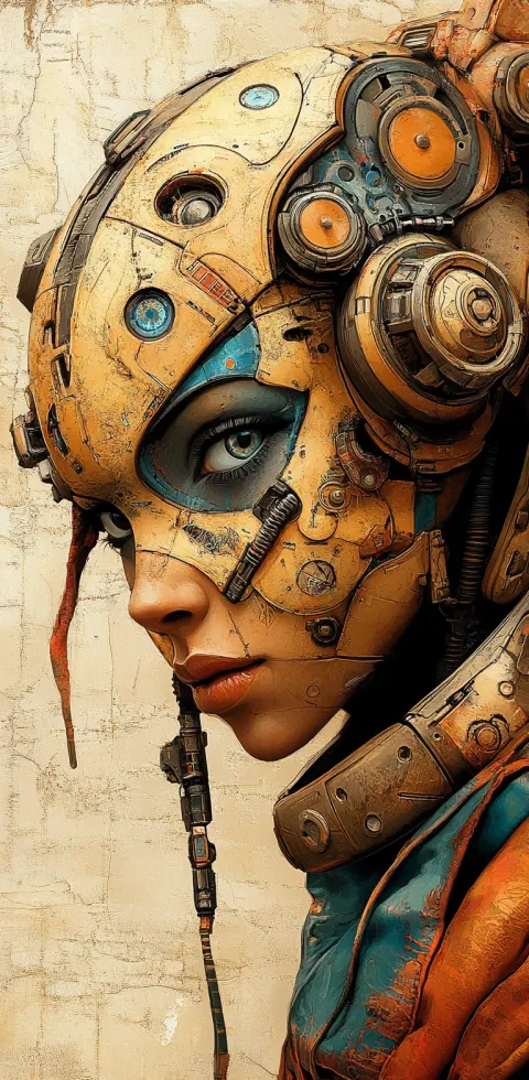 Futuristic Female Face Oceanic