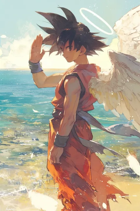 Goku Angel Wings Goodbye