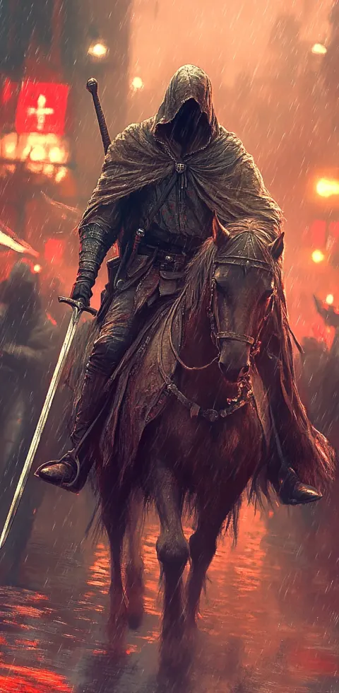 Dark Knight Horseback Fantasy