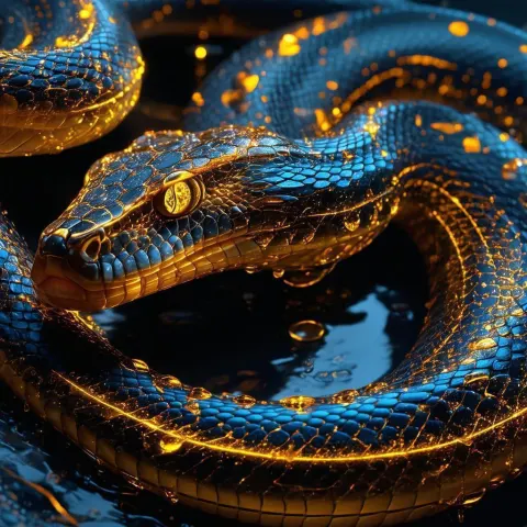 Neon Snakes and Hydra in Fibonacci Gold