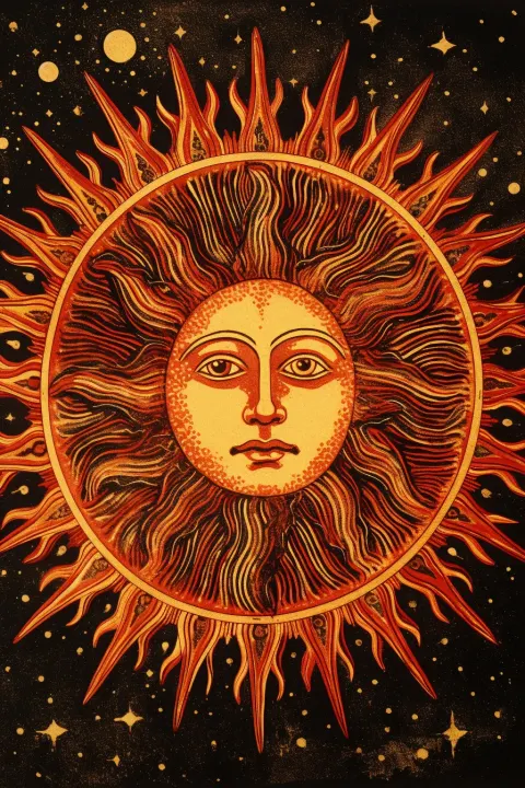 Sun Tarot Card Victorian