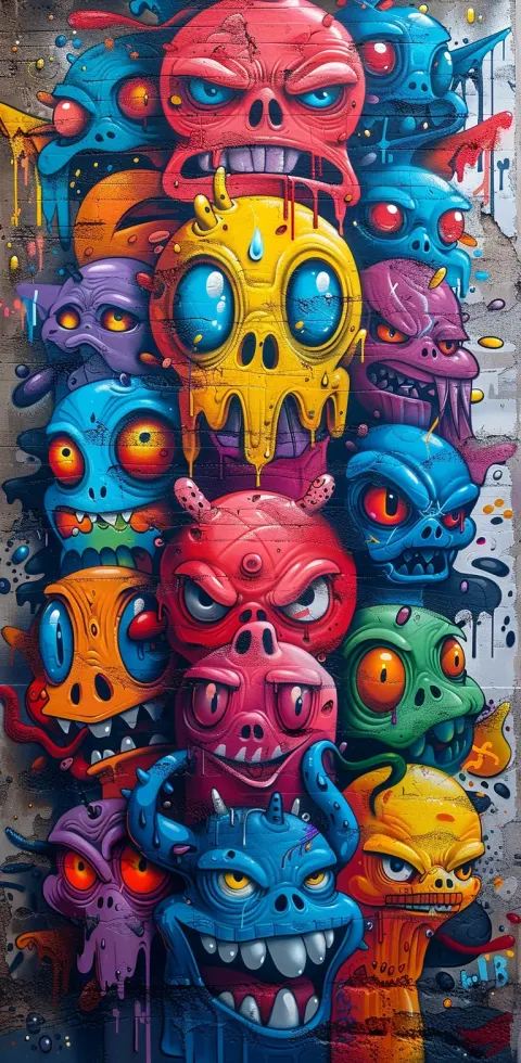 Graffiti Poster Cartoon Characters