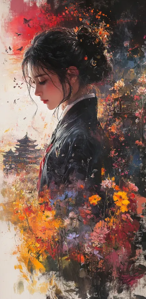 Watercolor Woman Impressionist Painting