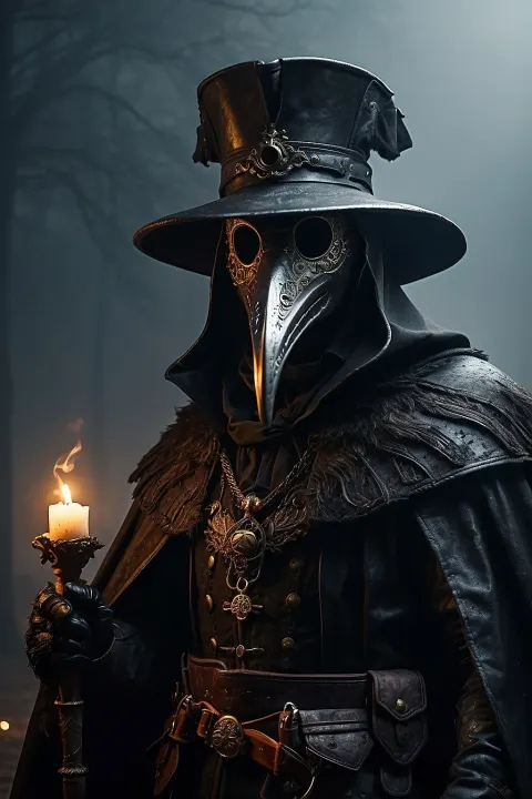 Plague Doctor Graveyard Medieval Portrait