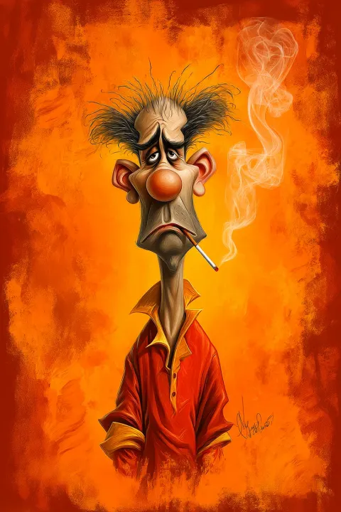 Grumpy Clown Character Caricature