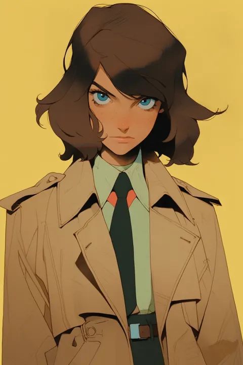 Woman Detective Crime Scene Portrait