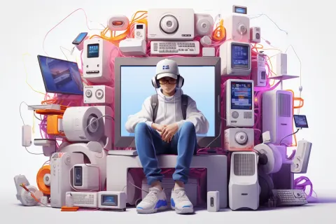 Animated Character Electronics Portrait
