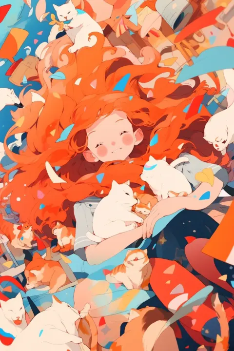 Comedic Anime Character Orange Hair