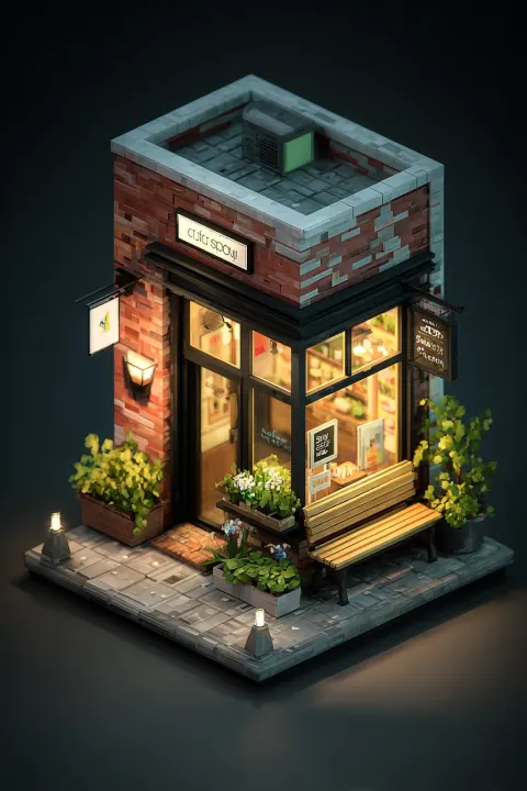 Art Supply Shop Alley Isometric