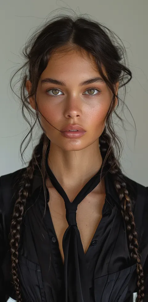 Androgynous Supermodel Black Tie
