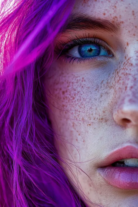 Pop Art Woman Purple Hair