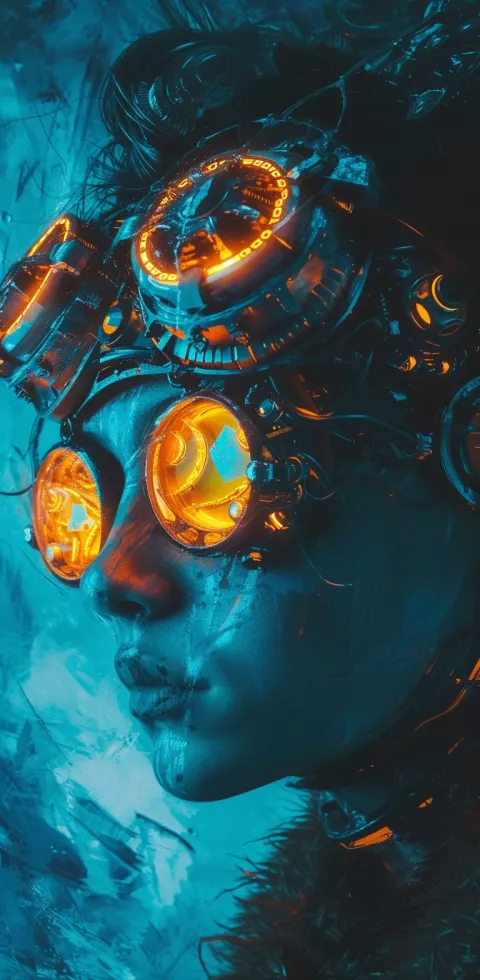 Woman Neon Skin Cyberpunk