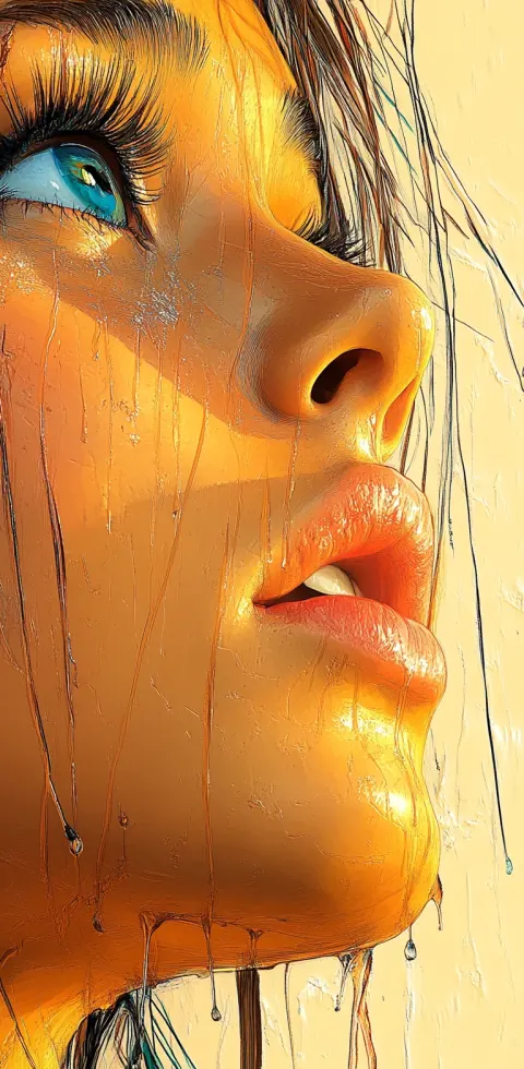 Woman Face Color Drawing