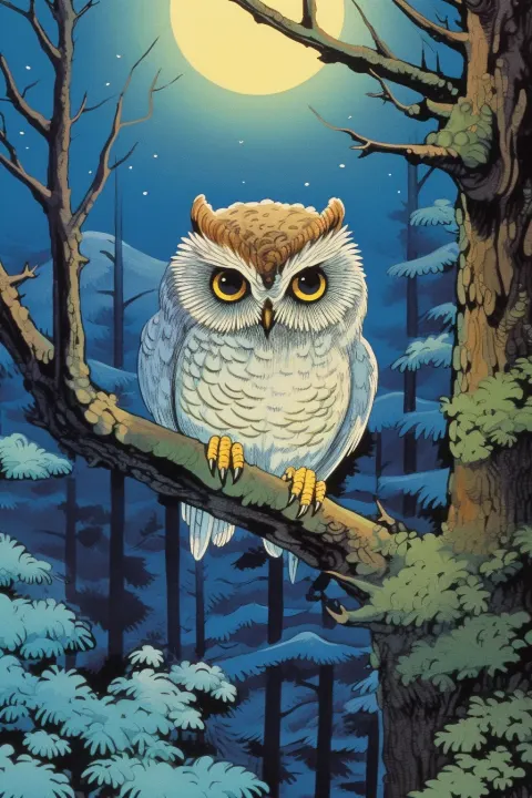 Owl Painting Studio Ghibli
