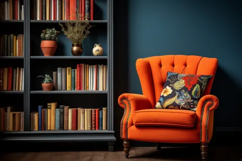 Armchair Bookshelf Interior Design