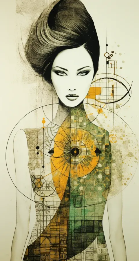 Woman Fibonacci Beauty Portrait