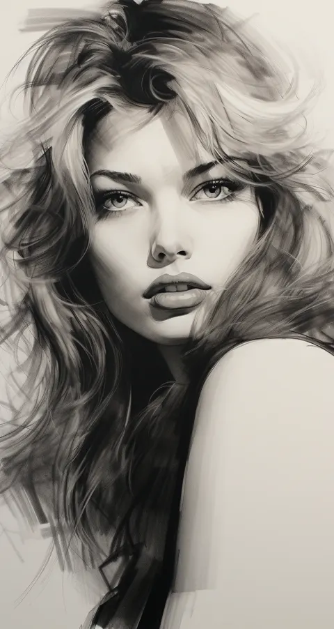 Woman Charcoal Sketch Eyes